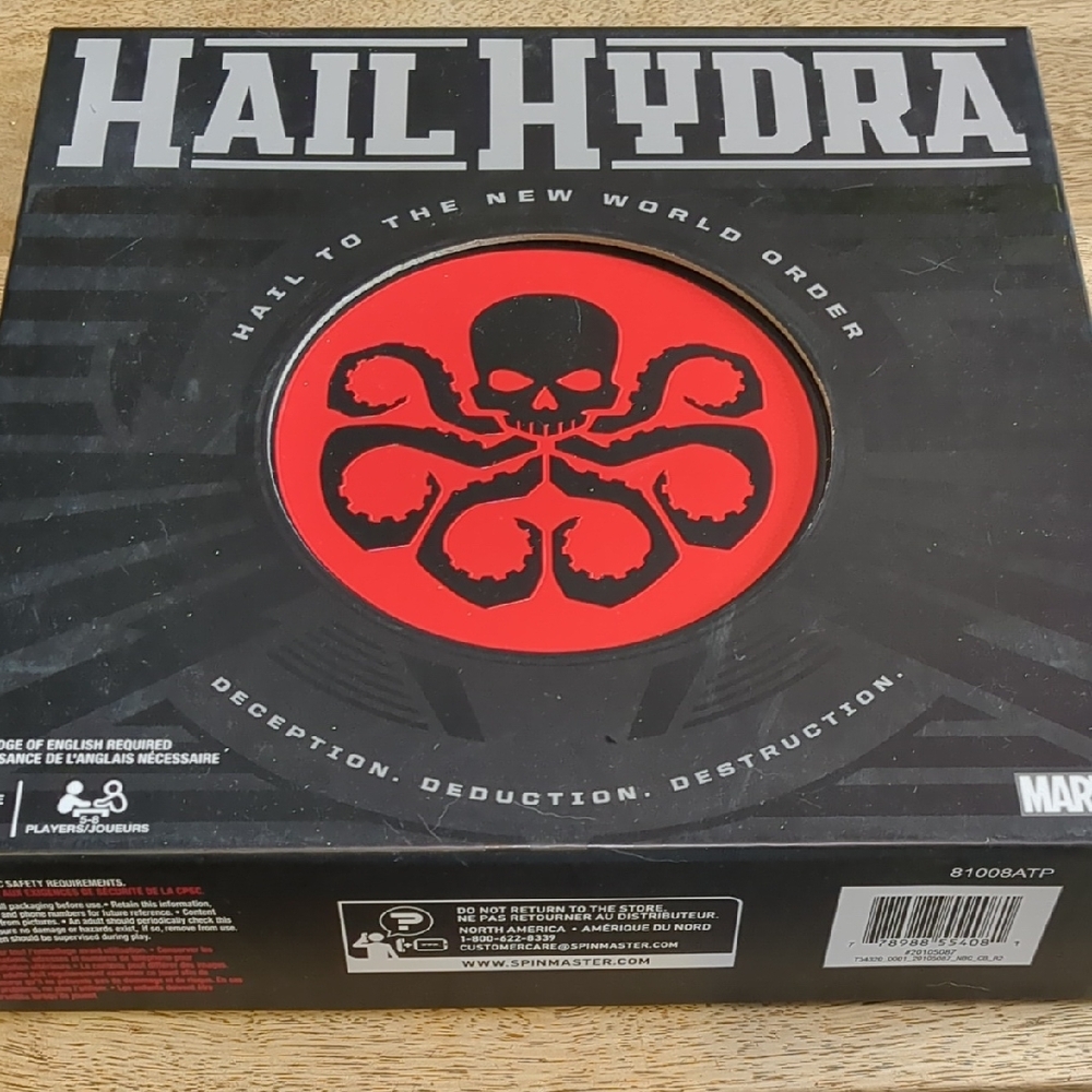 NWT Marvel Hail Hydra Board Game Black Red